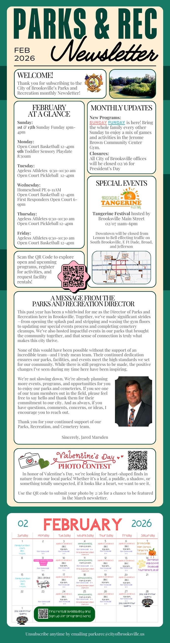 Parks and Rec Email Newsletter